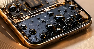 Sıvı teması olan telefonun iç bileşenleri